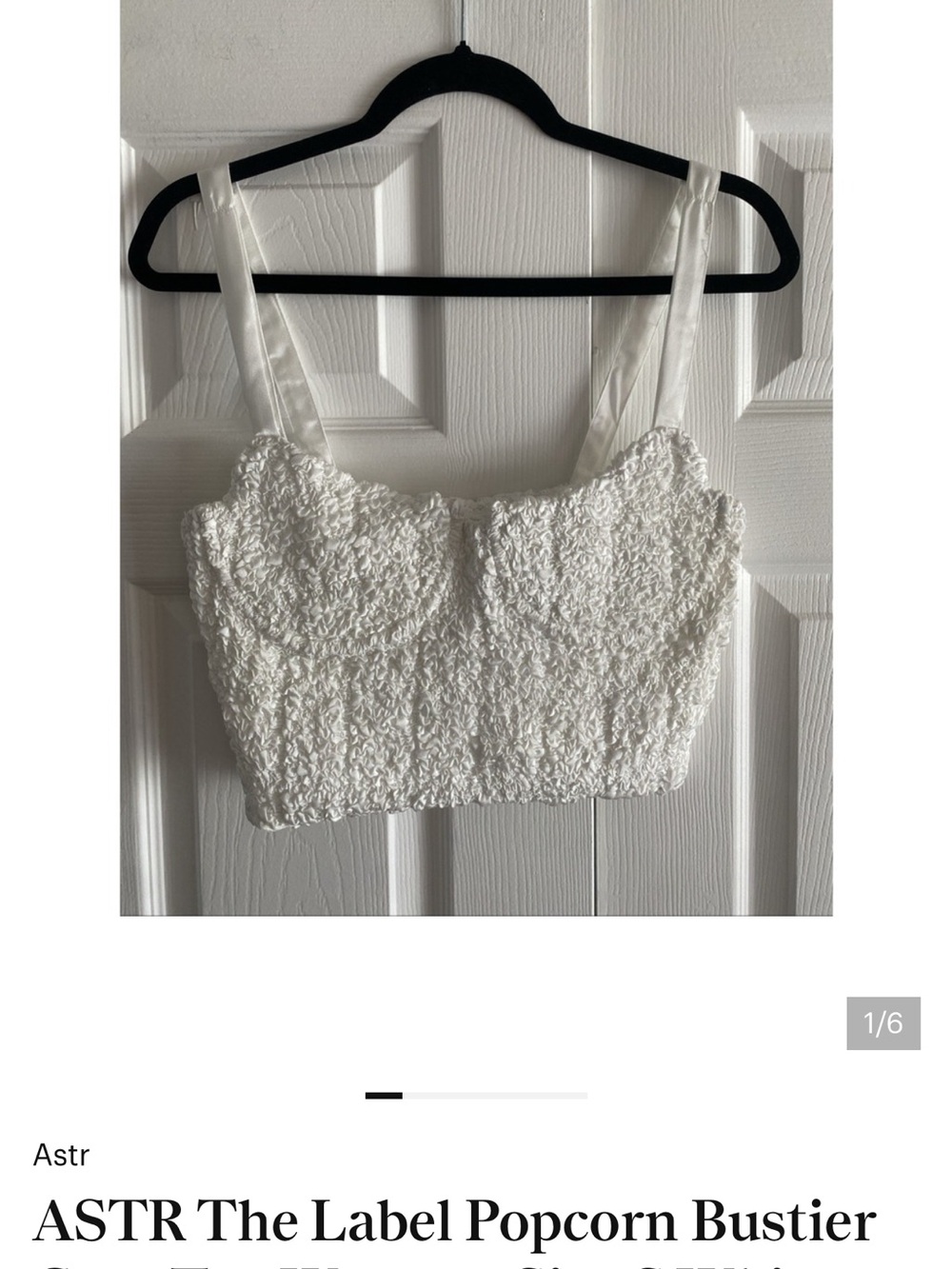 Astr White Popcorn Texture Bustier Crop Top